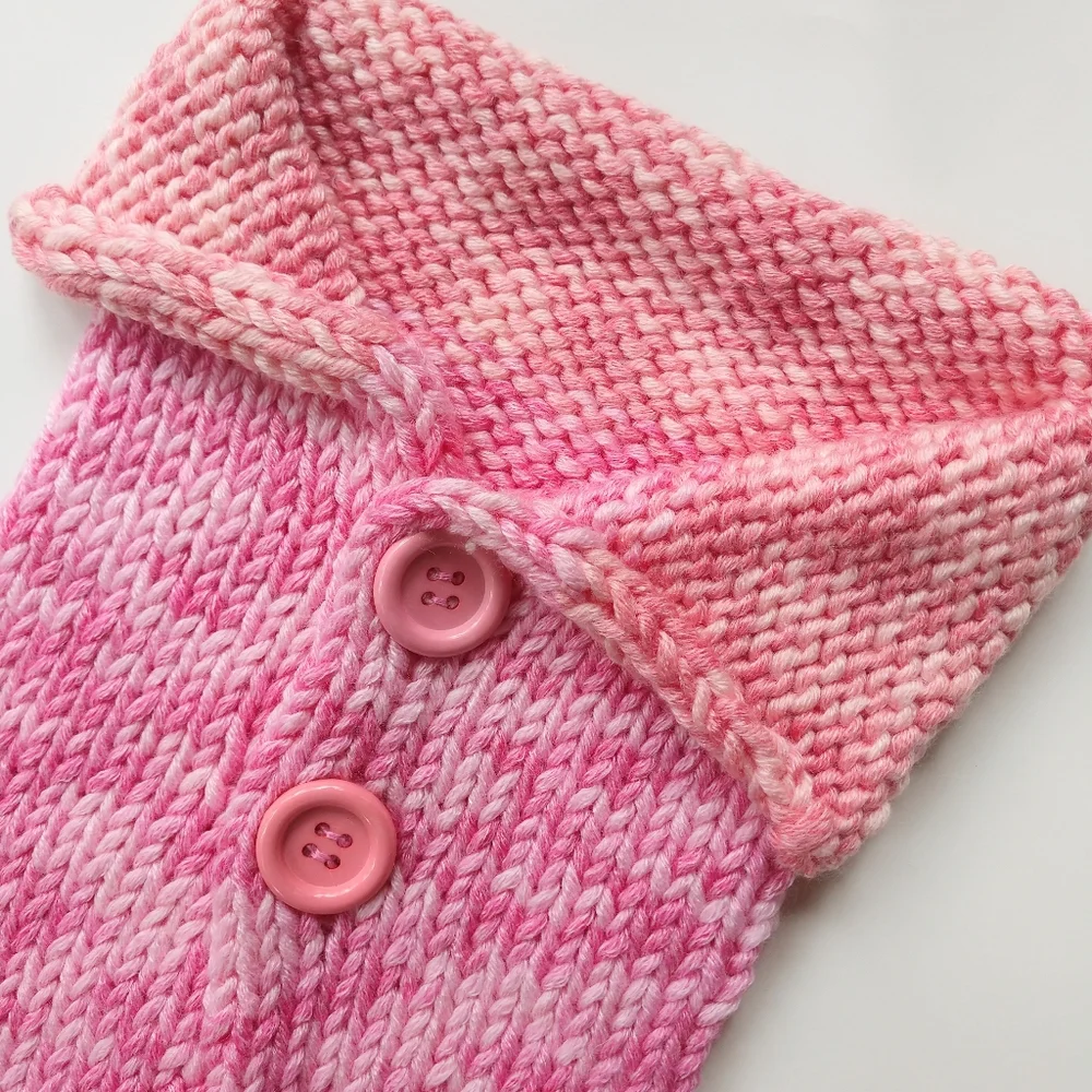 Baby Cocoon Pink Photo Prop Hand Crafted Knit One Piece Heirloom